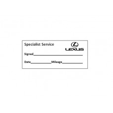 Specialist Service Stamp - Lexus